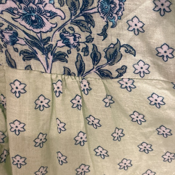 Roller Rabbit XXS Dress linen / lined light green and blue - Picture 3 of 4